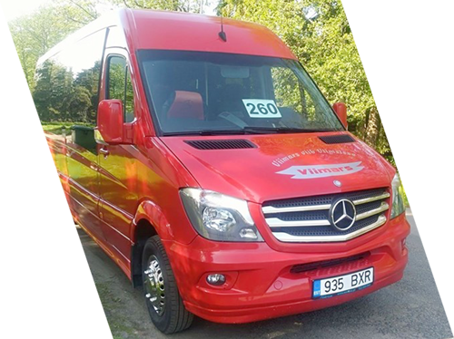 Punane Mercedes-Benz Sprinter